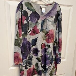 Floral Long Sleeve Top Size 2X